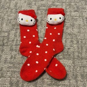 Hello Kitty Women's Holiday 3D Cozy Crew Socks | Fits Women Shoe Size 7-10